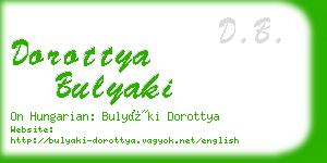 dorottya bulyaki business card